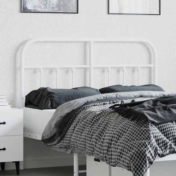 Maison Exclusive - Erstatnings hovedgærde metal hvid 120 cm Vit
