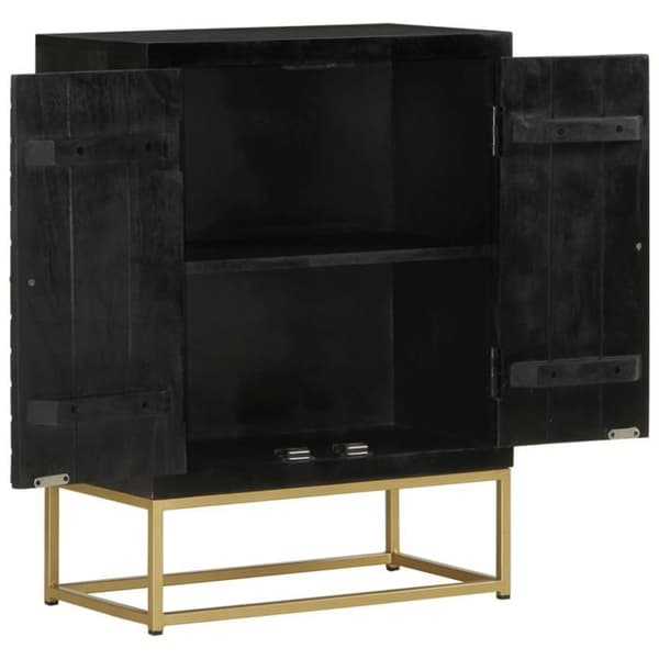 Maison Exclusive - Buffet med 2 døre sort og guld 55x30x75 cm mango