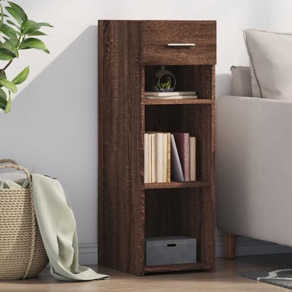 Maison Exclusive - Buffet i brunt egetræ 30x42,5x93 cm ingeniørtræ