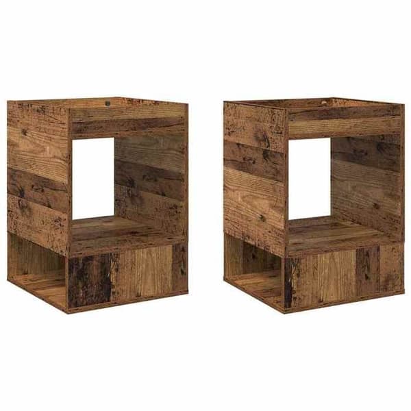 Sideborde - MAISON EXCLUSIVE - 2-delt sidebord - Ingeniørtræ - Rektangulær 40x40x56 cm - Brun