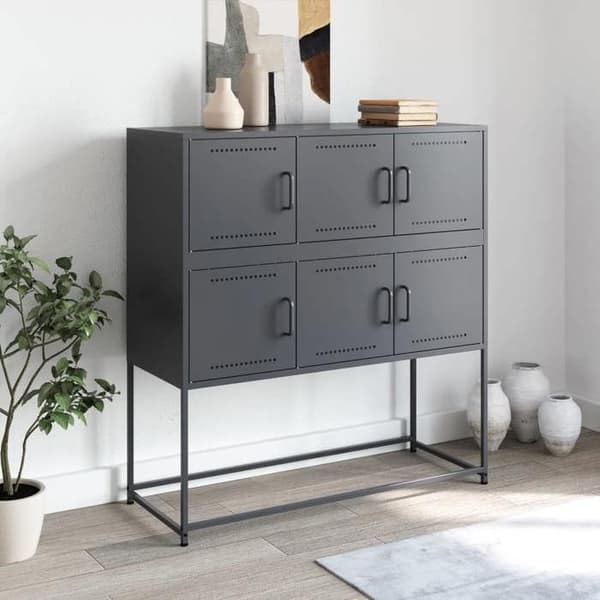 Maison Exclusive - Buffet antracit 100,5x39x107 cm stål