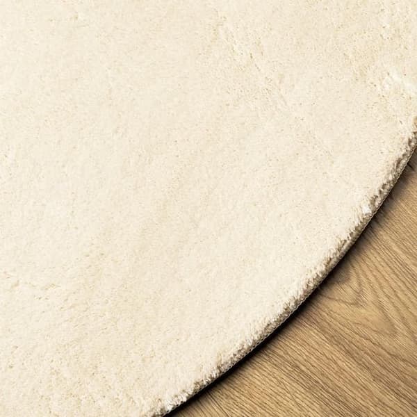 Maison Exclusive - HUARTE tæppe med bløde kort hår og vaskbart i creme Ø 120 cm Grädde