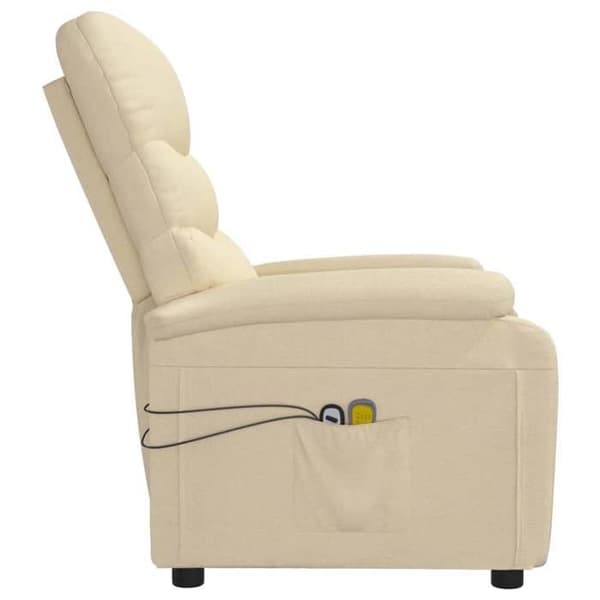 Maison Exclusive - Elektrisk massagefåtölj Creme Tyg Grädde