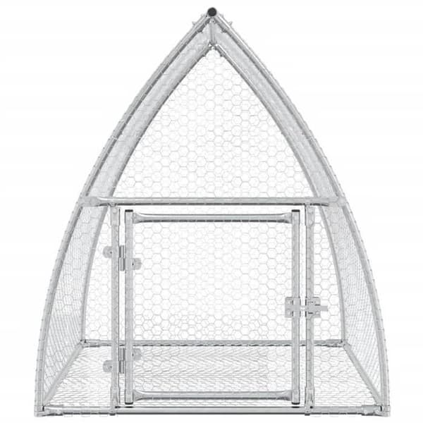 Klapper til små dyr - EKSKLUSIV HUS - 105x100x120 cm - Galvaniseret stål - Ventileret net - Låselig dør Silver