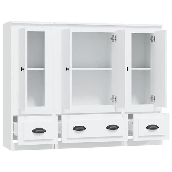 Buffet - Maison Exclusive - 3 dele - Hvid - Ingeniørtræ