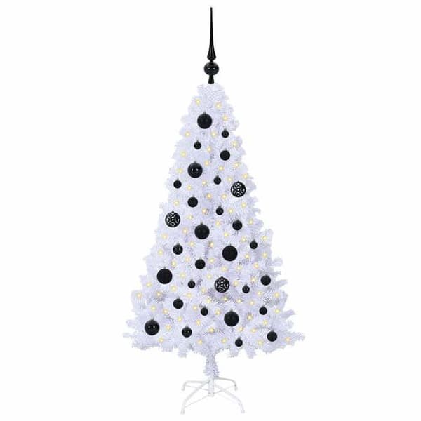 Kunstig juletræ - EKSKLUSIV HUS - Hvid 120 cm - PVC og stål - LED USB 8 tilstande Vit