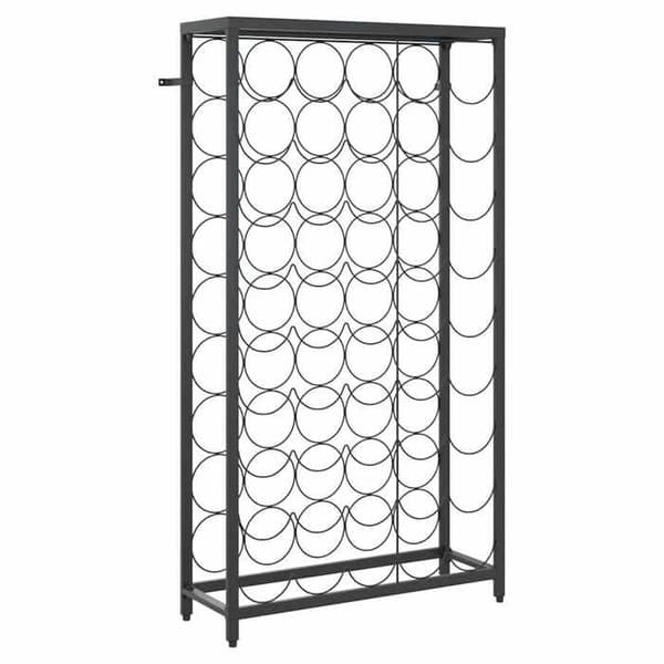 Maison Exclusive - Flaskställ för 45 flaskor svart 54x18x100cm smidesjärn