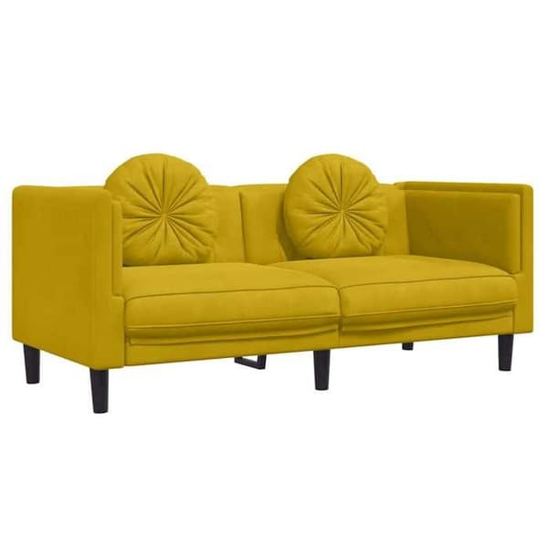Maison Exclusive - 2 kpl sohvasetti keltaisilla samettityynyillä