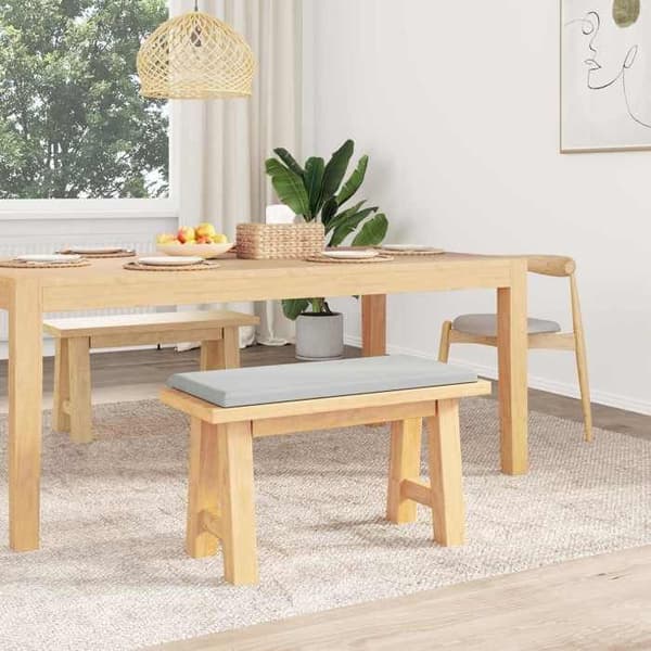 Maison Exclusive - Kudde för bänk i texturerad grå sammet, djup 35 cm Ljusgrått