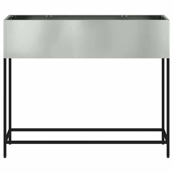 Höjd planteringslåda - EXKLUSIV HEM - 100 x 26 x 82 cm - Galvaniserat stål - Silver - Rektangulär Pengar