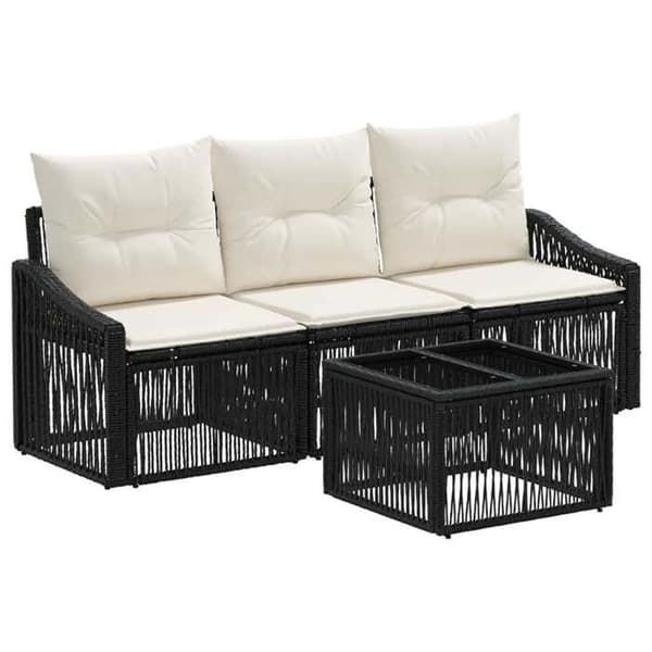 Maison Exclusive - Sæt af 4 pc have-sofa i sort polyrotin