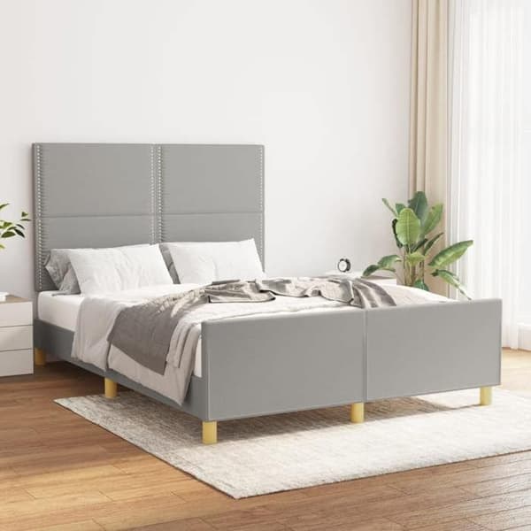 Maison Exclusive - Sengebund uden madras lys grå 140x200 cm stof