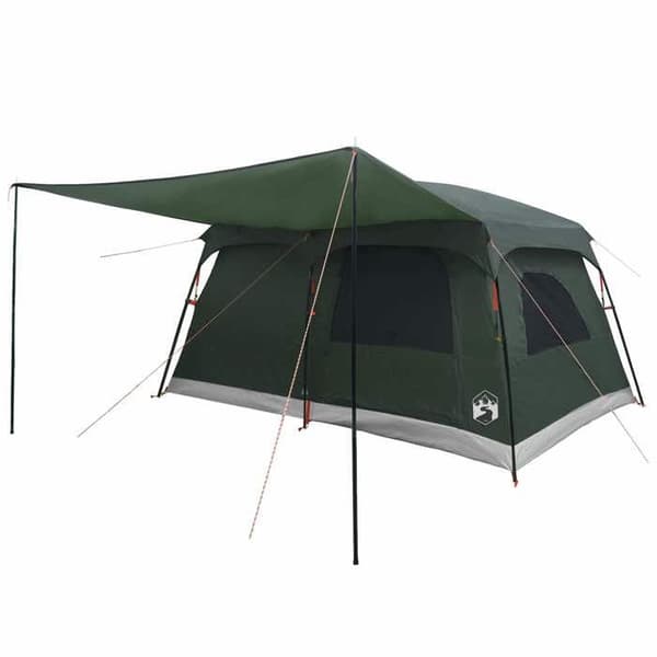 Familjetält - EXKLUSIVT HUS - 10 platser - Polyester & stål - Armégrön - Fällbart