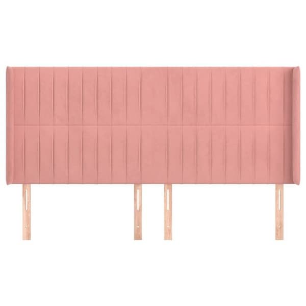 Maison Exclusive - Päätylevy korvilla Vaaleanpunainen 183x16x118/128 cm Sametti rosa