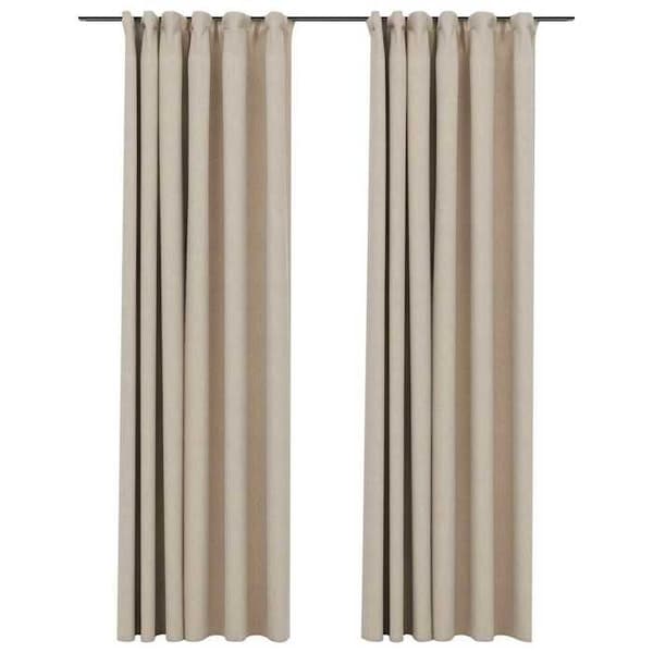 Valoeste - EXKLUSIIVINEN KOTI - Pellavapinta - Beige - 140 x 245 cm - Metallikoukut beige