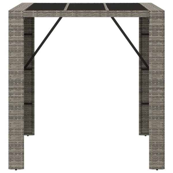 Maison Exclusive - Barbord med grått glas 105x80x110 cm polyrotting