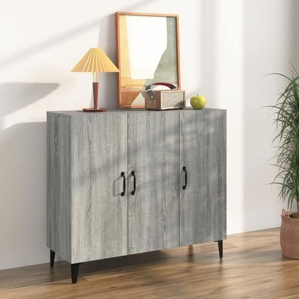 Maison Exclusive - Buffet sonoma grå 90x34x80 cm ingeniørtræ
