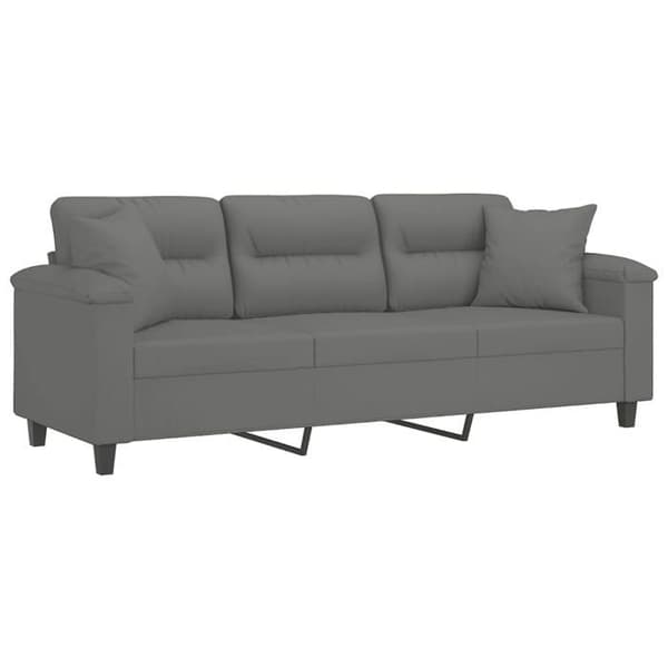 Maison Exclusive - Soffa 3 platser med mörkgrå kuddar 180 cm