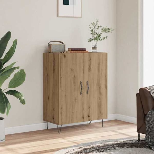 Maison Exclusive - Buffet i håndlavet egetræ 69,5x34x90 cm i ingeniørtræ
