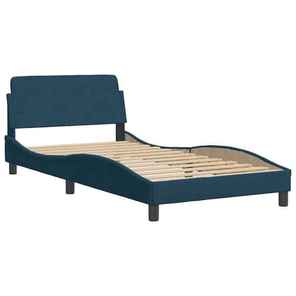 Maison Exclusive - Sängram utan madrass blå 100x200 cm sammet
