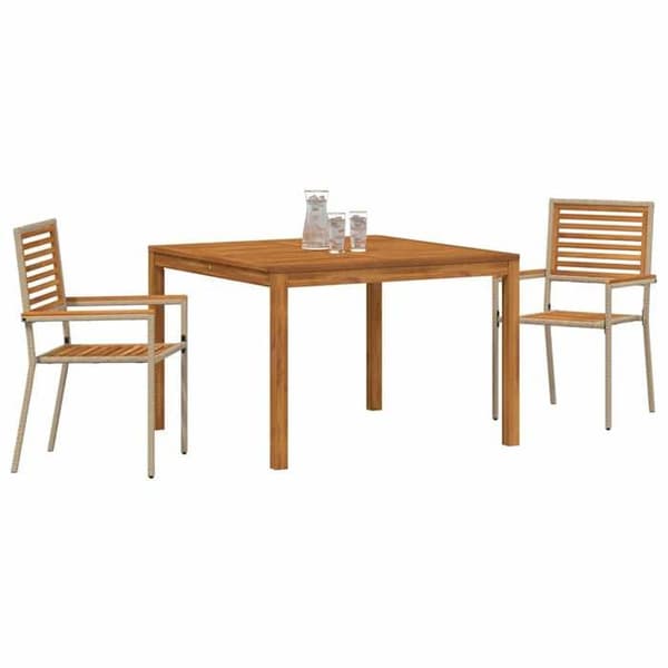 Maison Exclusive - Sæt af 3 pc. spisebord til haven Beige beige