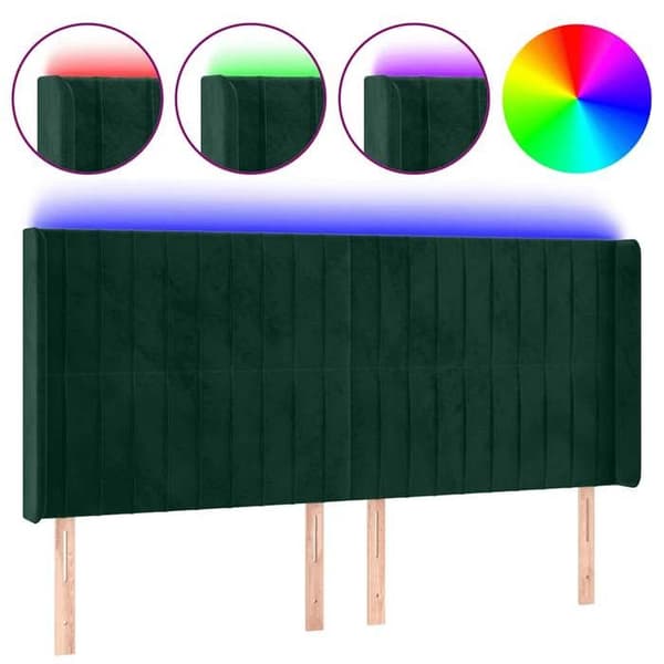 Maison Exclusive - LED-pääty, tummanvihreä 203x16x118/128 cm sametti