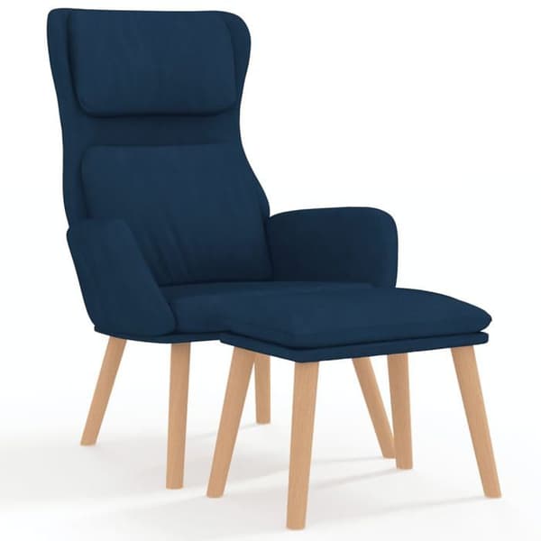 Maison Exclusive - Afslapningsstol med skammel Blå Velour