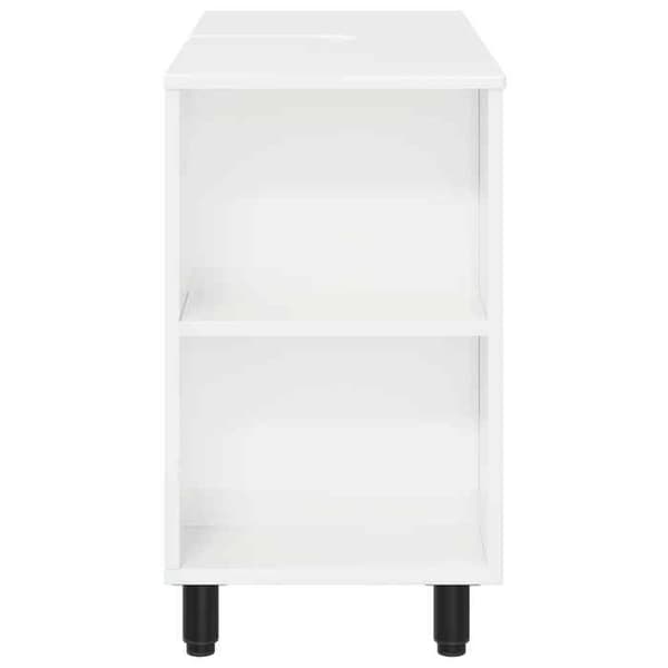 Maison Exclusive - Badrumsspegel med enhet Vit glansig 80 x 35 x 60 cm