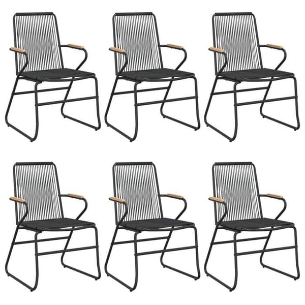 Maison Exclusive - Have spisebordssæt 7 dele Sort Rattan PVC