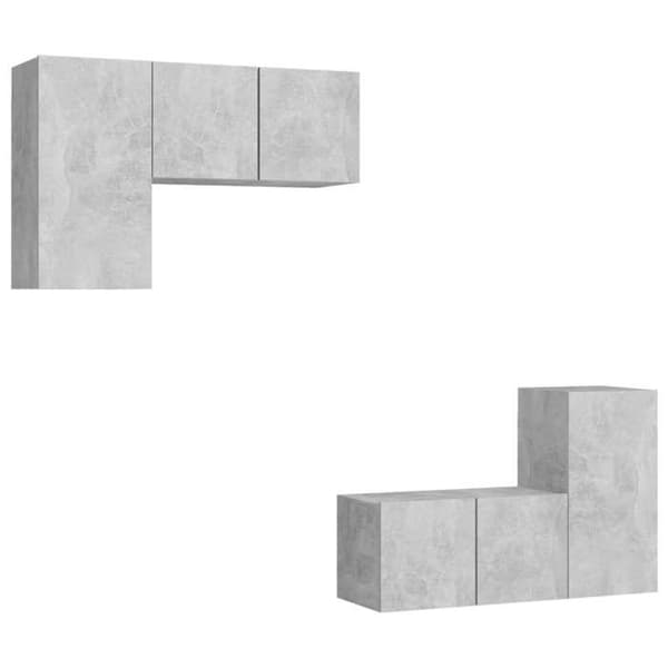Maison Exclusive - 4 dele TV-møbel sæt Grå beton Ingeniørtræ