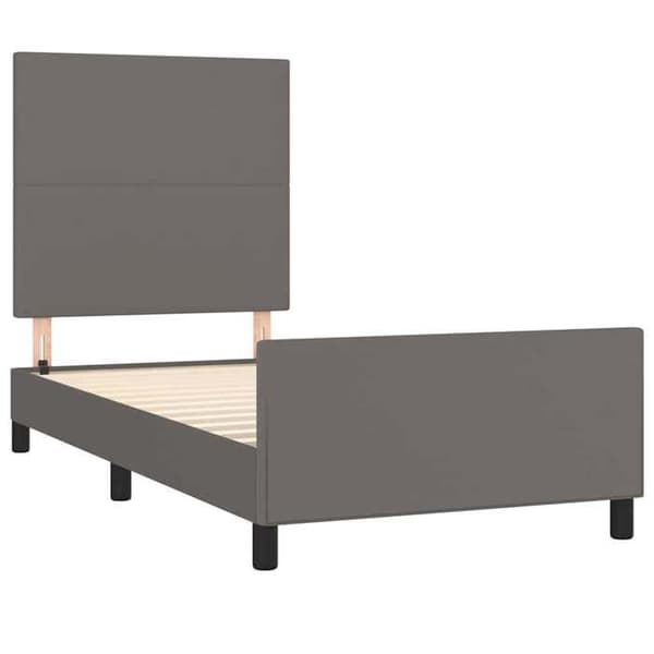 Maison Exclusive - Sängram utan madrass grå 80x200 cm konstläder