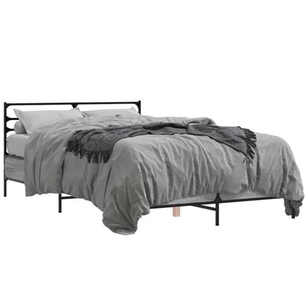 Maison Exclusive - Sängram utan madrass sonoma grå 135x190 cm