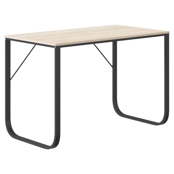 Maison Exclusive - Sort og egetræ computerbord 110x60x73 cm agglomereret Svart och ek