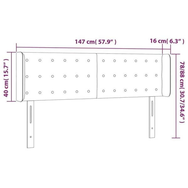 Maison Exclusive - LED Hovedgærde Mørkegrå 147x16x78/88 cm Velour mörkgrå