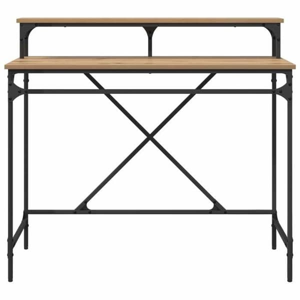 Maison Exclusive - Håndlavet egetræskontor 100 x 50 x 90 cm Ingeniørtræ Ek