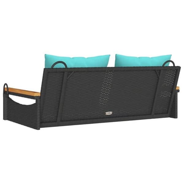 Maison Exclusive - Balanssoffa med svarta kuddar 109x62x40 cm flätad resin