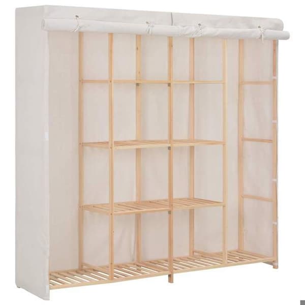 Maison Exclusive - Garderob Vit 173x40x170 cm Tyg Vit