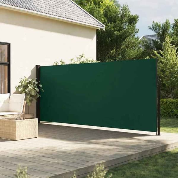 Sidelæns markise - EKSKLUSIV HUS - 180 x 600 cm - Mørkegrøn - 100% polyester PU - Manuel Mörkgrön