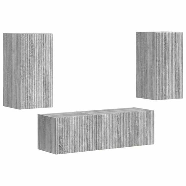 Maison Exclusive - Væghængt TV-møbel sæt 4 pc Sonoma grå Ingeniørtræ Gris Sonoma