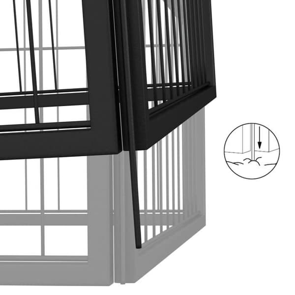 Maison Exclusive - Hundepark 20 paneler Sort 100x50cm Pulverlakeret stål Svart