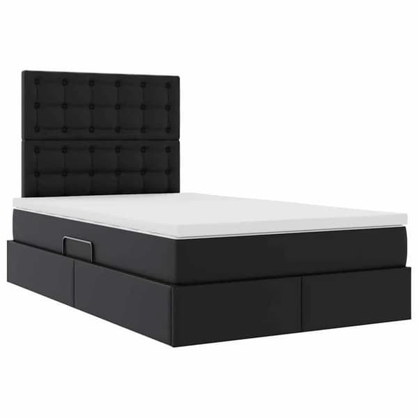Maison Exclusive - Opbevaringsseng Sort 120 x 200 cm Syntetisk læder Svart