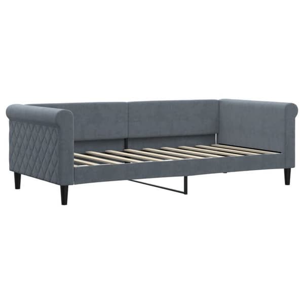 Päivävuode - EXKLUSIIVINEN KOTI - sametti - Tummanharmaa - 90x190 cm - 2-in-1 vuodesohva mörkgrå