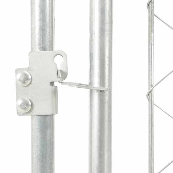 Maison Exclusive - Ulkoilma koirankoppi katolla 100 x 100 x 125 cm silver-