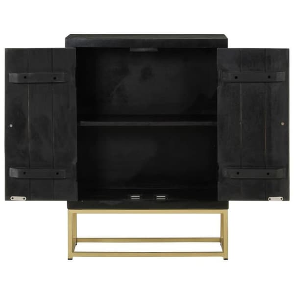 Maison Exclusive - Buffet med 2 døre sort og guld 55x30x75 cm mango