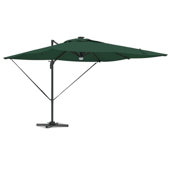 Parasol - MAISON EXCLUSIVE - Roma - 286×284×270 cm - Aluminium & polyester - Solenergi LED 360° Grön