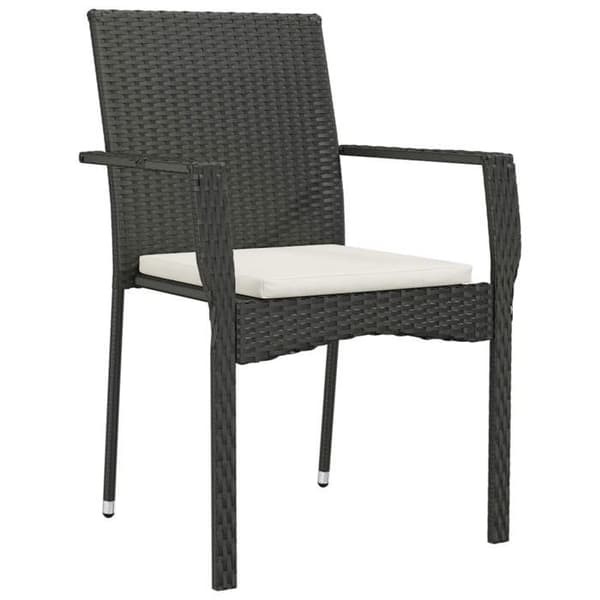 Maison Exclusive - Puutarhakalusteryhmä tyynyillä 3 kpl Musta