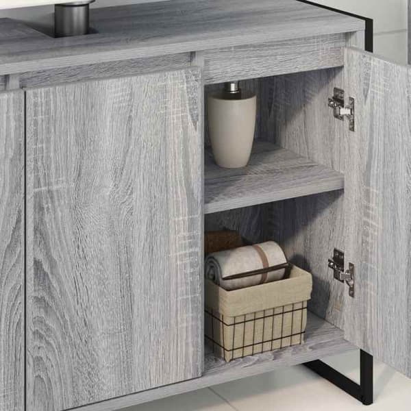 Maison Exclusive - Harmaa Sonoma kylpyhuonekaappi 90 x 30 x 60 cm