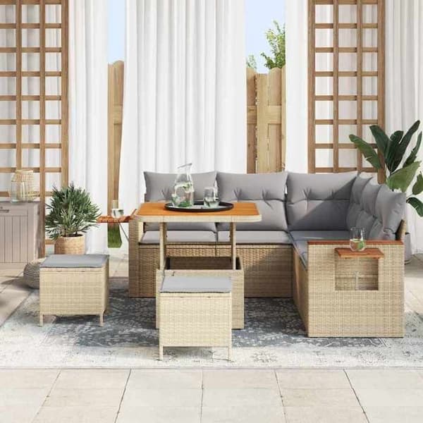 Maison Exclusive - 9-delars trädgårdsoff-set 8-sits