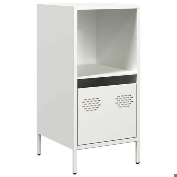 Maison Exclusive - Buffé vit 35x39x73,5 cm kallvalsat stål