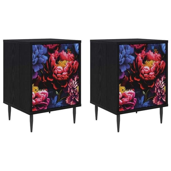 Maison Exclusive - KIEL natbord 2 stk Sort eg 36 x 33 x 51 cm
